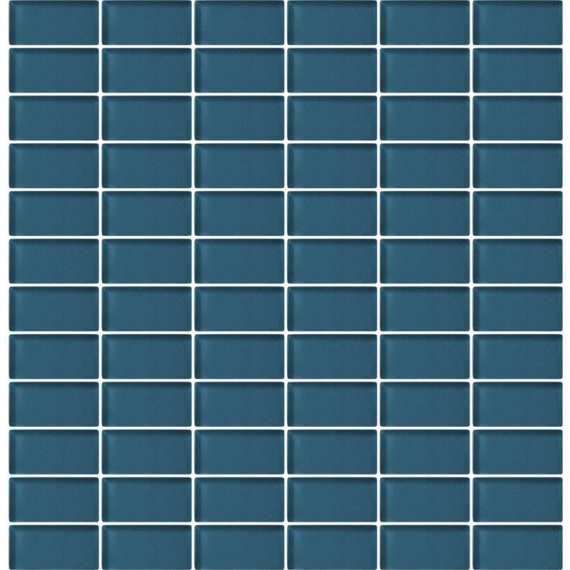 Glass tile Color Undercurrent, Size 1”x2” x 1/4” Finish Corundum (anti-slip for wet areas)