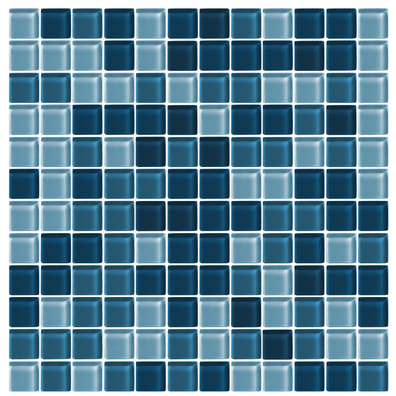 In-Stock Glass Tile Pacific 1x1" x 4mm Blend