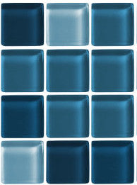 In-Stock Glass Tile Mediterranean 1x1" x 4mm Blend