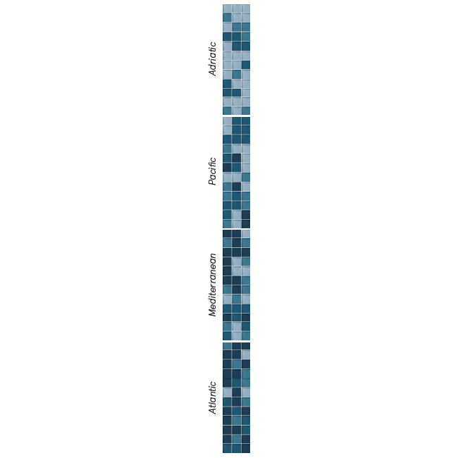 In-Stock Gradient | Ocean Adriatic, Pacific, Mediterranean, Atlantic