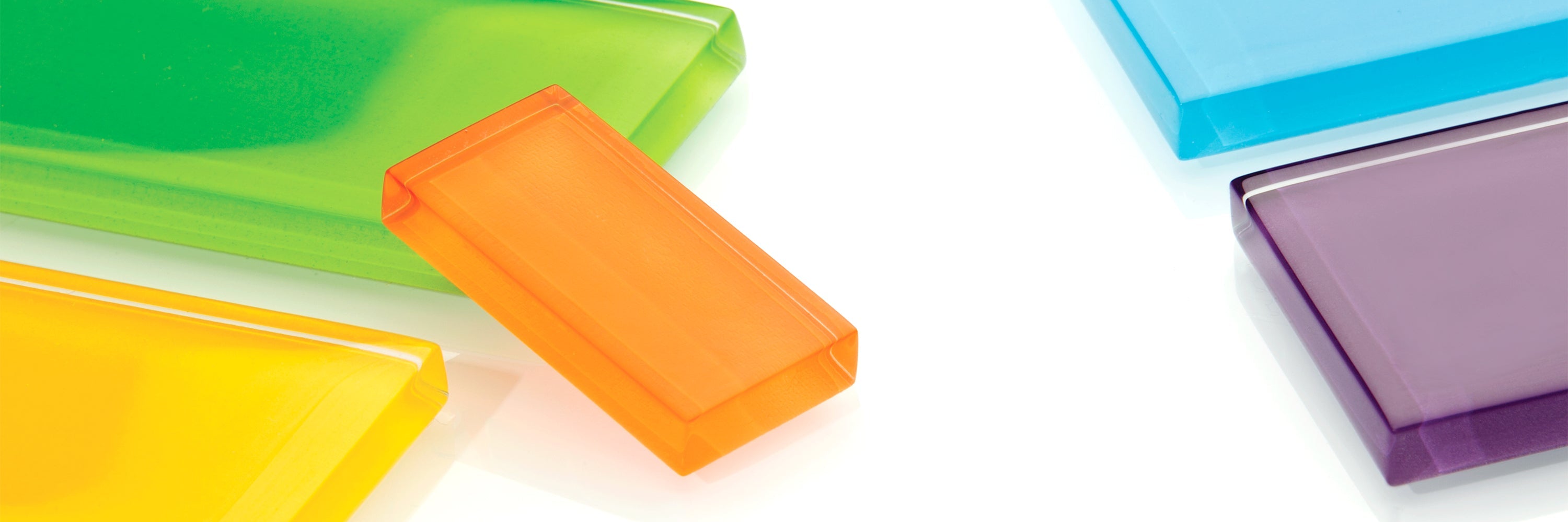 Glass tile in bright colors