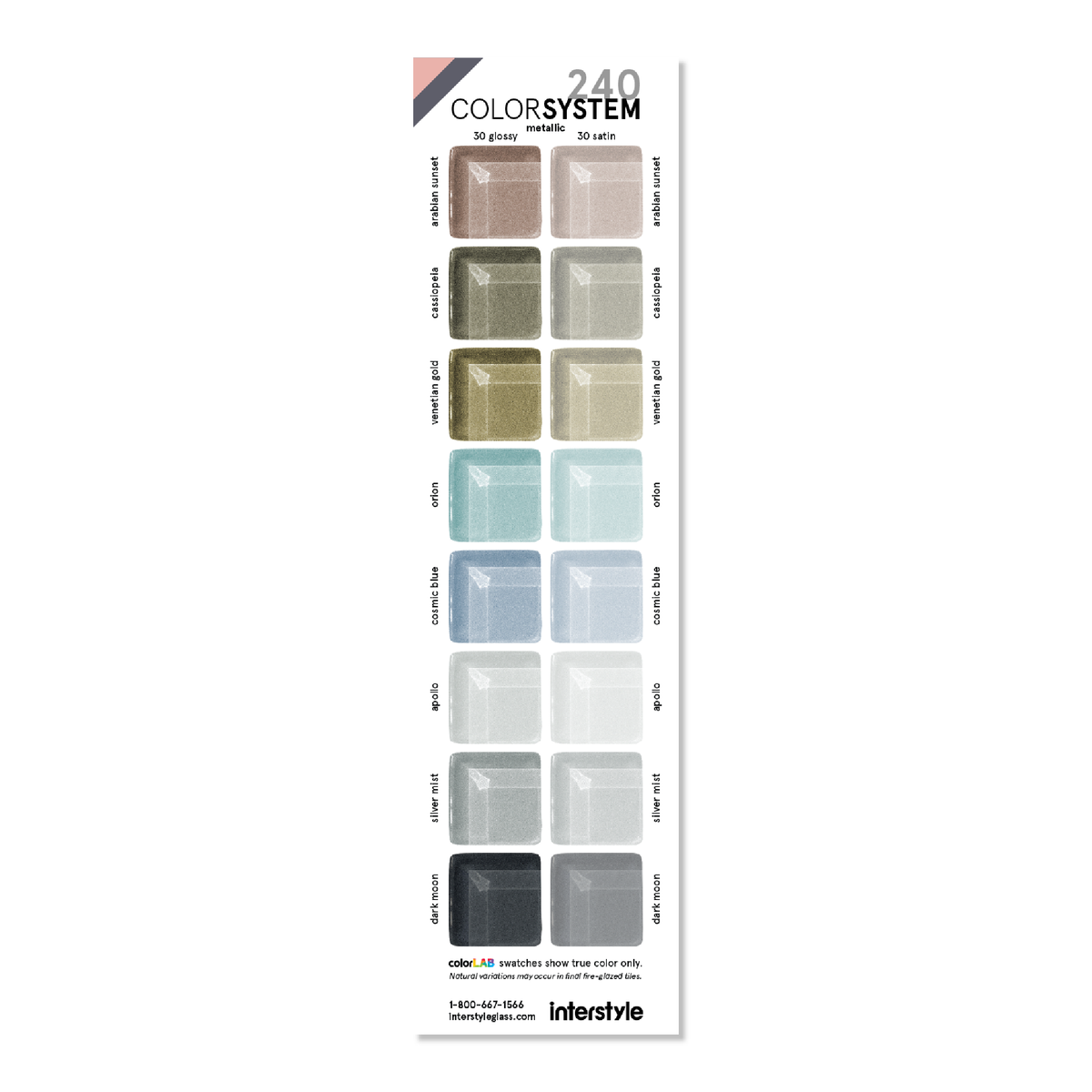 Glass Sample | Color Card 30 Metallic