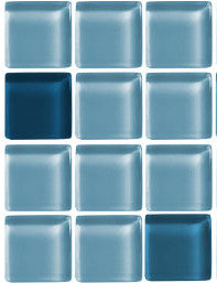 In-Stock Glass Tile Adriatic 1x1" x 4mm Blend