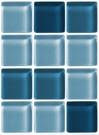 In-Stock Glass Tile Pacific 1x1" x 4mm Blend