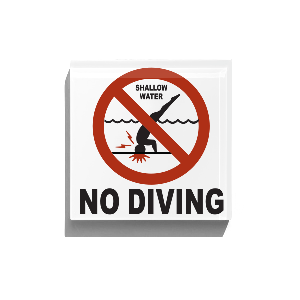 Made To Order Glass Tile | International No Diving Sign