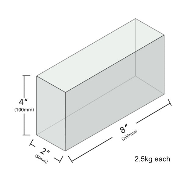 Clear Glass Brick | 4"x8"x2" Architectural
